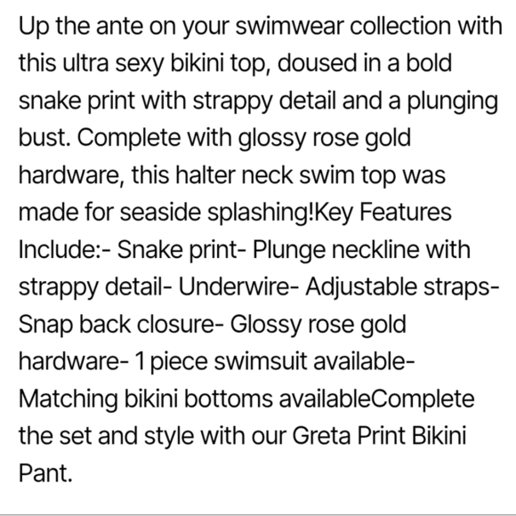 NWT CCX City Chic Greta Snakeskin Print Bikini Top Black Gray 14 - Picture 10 of 10